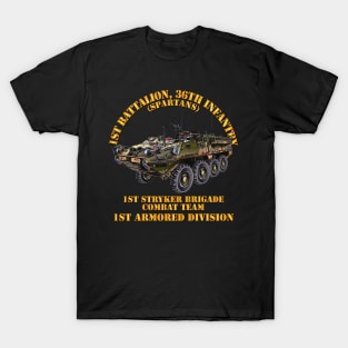 1st Bn 36th Infantry -  1st Stryker Bde Cbt Tm - No DUI - 1st AR Div T-Shirt